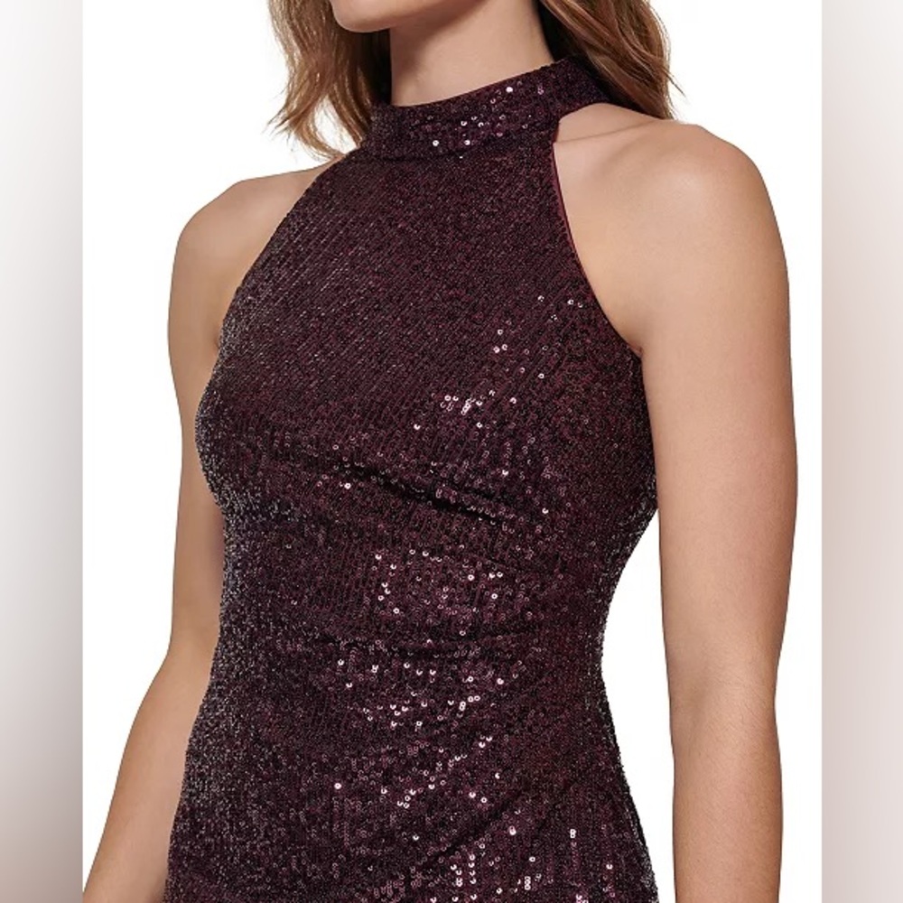 Eliza J Burgundy Sequin Dress - Picture 5 of 7